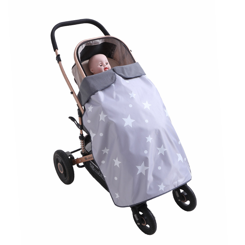 Picture of Autumn and Winter Baby Stroller Windshield Cover Blanket Strap Waist Stool Weatherproof Baby Blanket Thickened Warm Fleece