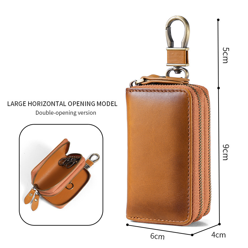 Picture of 2023 New Color Key Case Genuine Leather Men's Retro Car Key Protective Case Coloring Single and Double Layer Key Case
