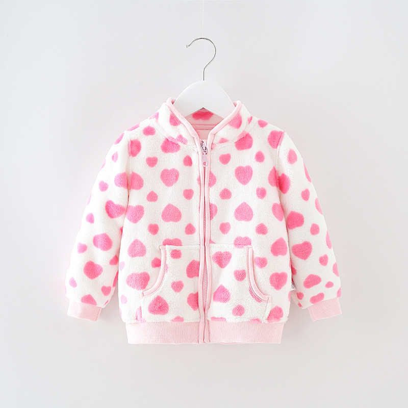 Picture of Children's coat spring and autumn flannel baby coat girls boys cardigan sweater baby coat a generation of hair