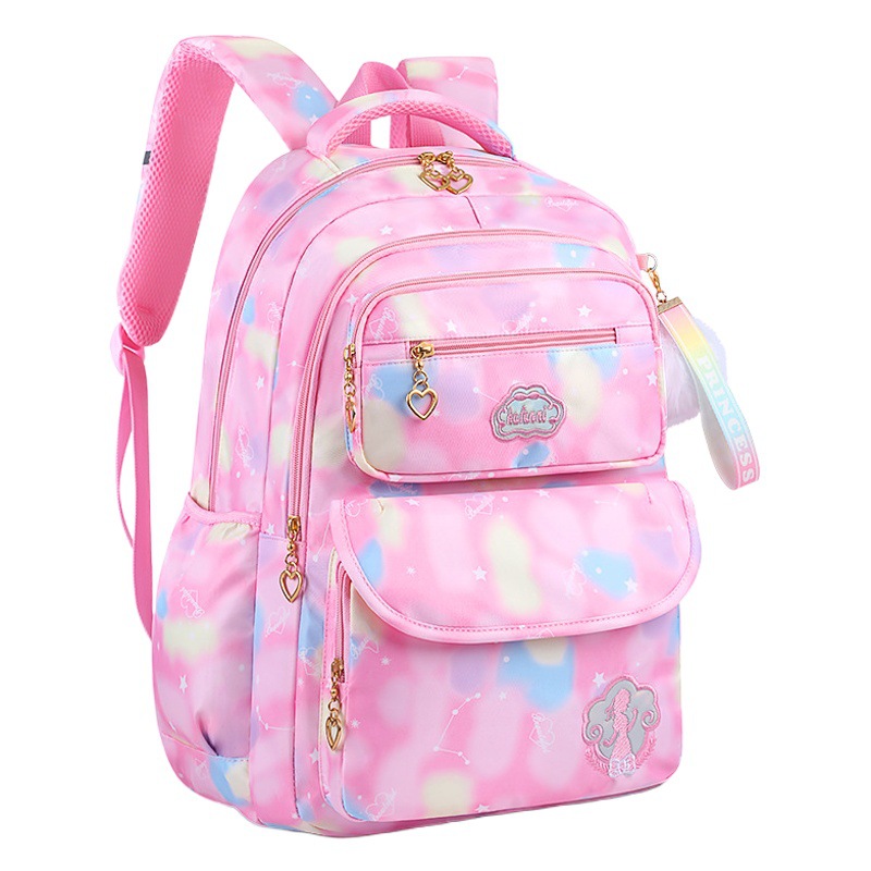 Primary school student schoolbag women's rainbow flower bag burden-reducing spine protection wear-resistant lightweight children's schoolbag backpack for grade 1-6