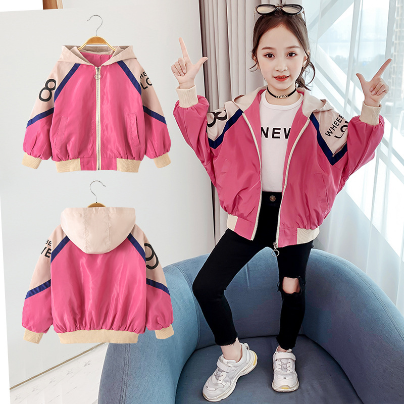 Girls' spring coat children's Korean style fashionable jacket for children 2020 new medium and big children fashionable jacket for little girls fashionable children's clothing