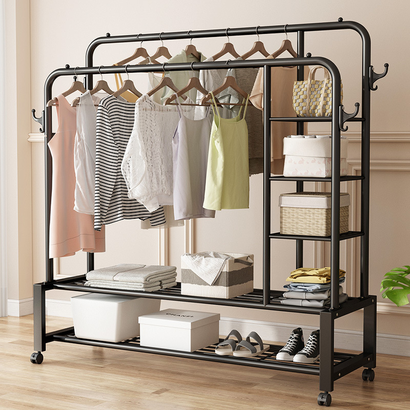 Drying Rack Floor-Standing Folding Indoor Simple Drying Rack Bedroom Hanger Home Student Dormitory Clothes Hanging Rack