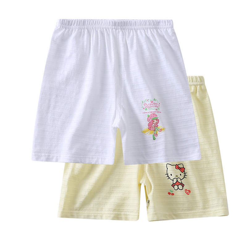 Picture of Slub cotton children's shorts summer baby boys and girls 100 cotton thin loose version 5 pants 2 pieces wholesale