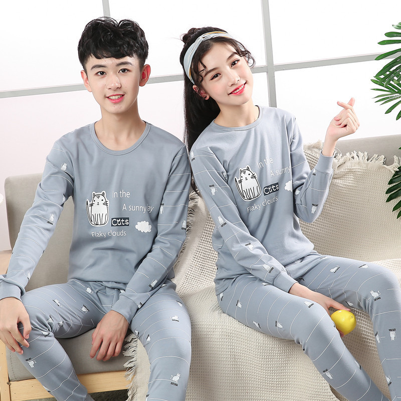 2022 medium and large children's cotton autumn clothes long pants teenagers girls boys children's thin cotton thermal underwear suit