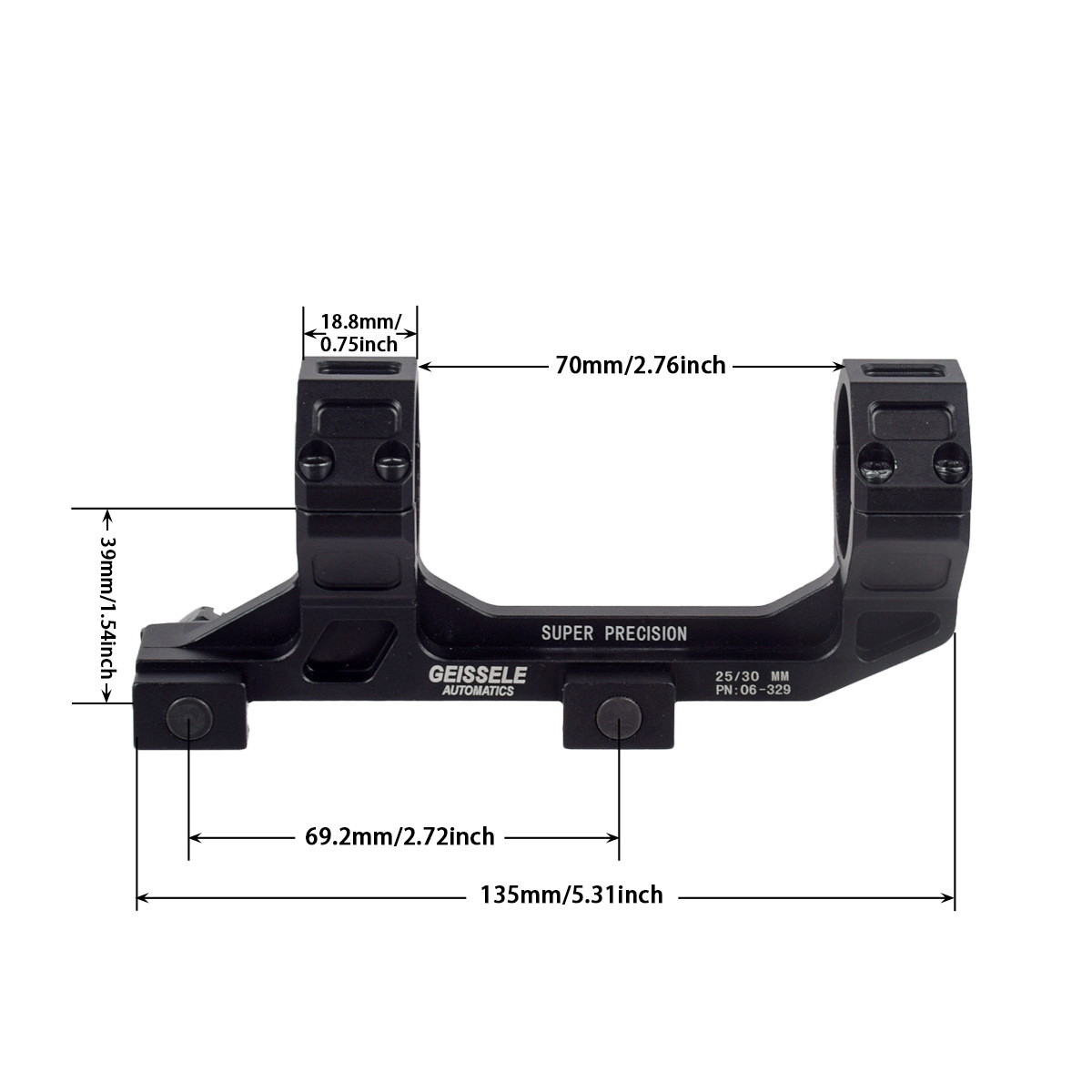 Picture of Factory direct conjoined 30 to 25 bracket 20mm slot sight mirror GE fixture quick release bracket cross-border