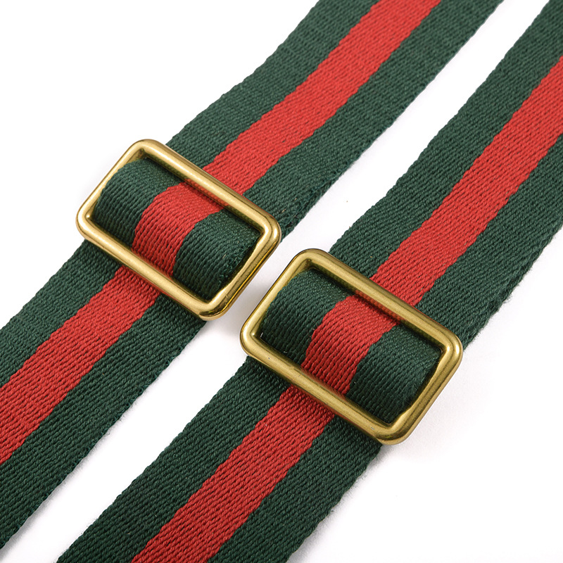 Picture of Suitable for G-Chi Adjustable 3.8CM Canvas Ribbon F-46 Shoulder Crossbody Green Red Bag Belt Single Buy Replacement Shoulder Belt
