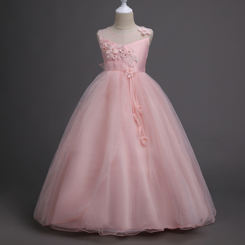 Picture of Children's Princess Skirt Mesh Foreign Trade Girl's Dress Flower Girl's Dress Skirt Big Child Host Show Dress