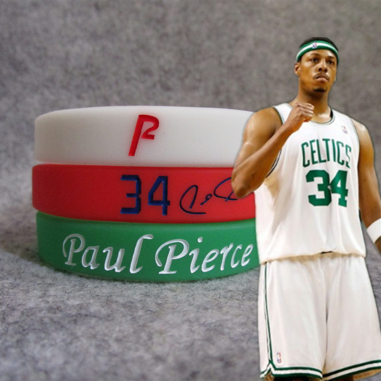 Green Army Basketball Star Legend 3 4 Paul Pierce Truth Signature Sports Bracelet Silicone Wristband Fans Jewelry