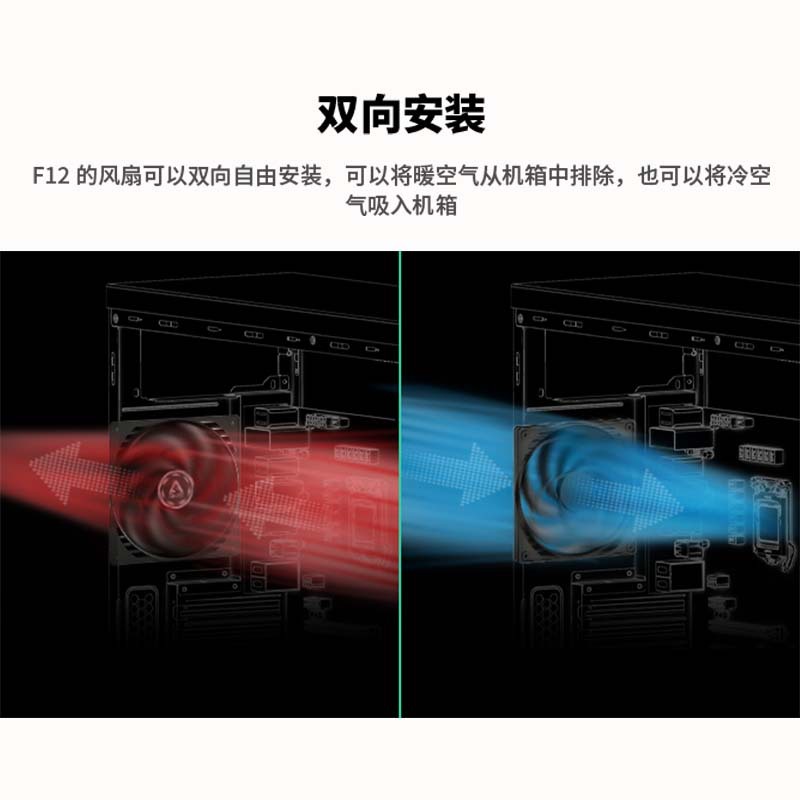 Picture of ARCTIC F12 3-pin interface 12cm fixed speed version fan desktop computer two-way installation chassis cooling fan