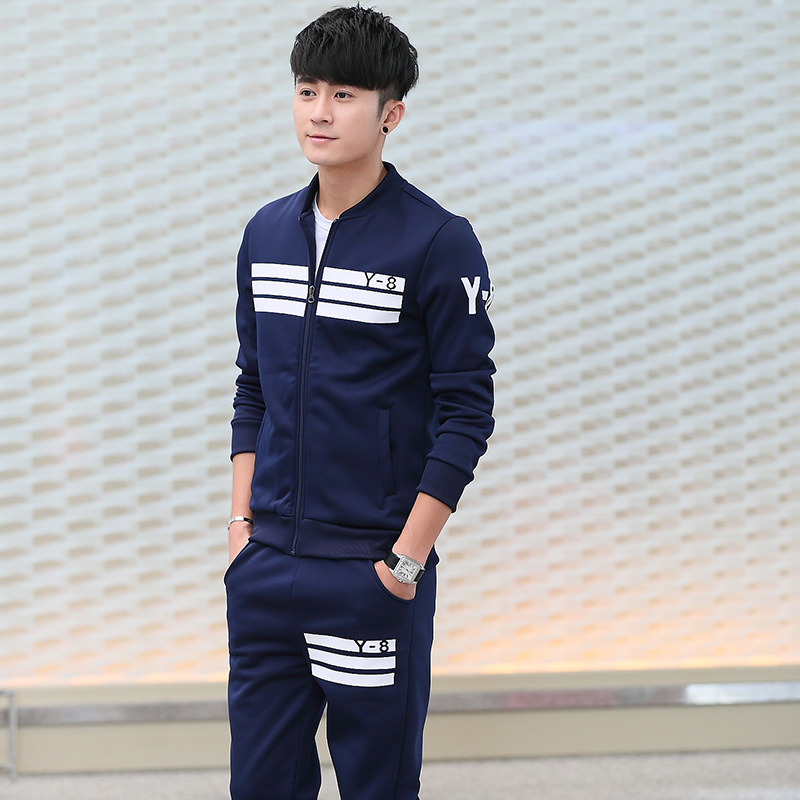 Picture of New Men's Casual Sports Sweater Suit Baseball Suit Loose Pants Two-piece Spring and Autumn Running Fitness Suit