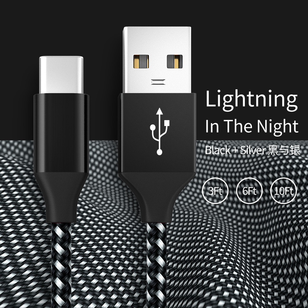 Picture of Fast Charging Data Cable Manufacturer Wholesale Suitable for Apple iPhone Android Mobile Phone Nylon Braided USB Charging Cable
