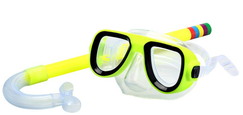 Picture of Snorkeling children's diving goggles + suction pipe set new material PVC material 0326 diving goggles set