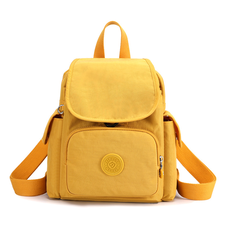 Picture of New multi-pocket women's backpack lightweight waterproof nylon cloth bag versatile candy color student schoolbag commuter bag