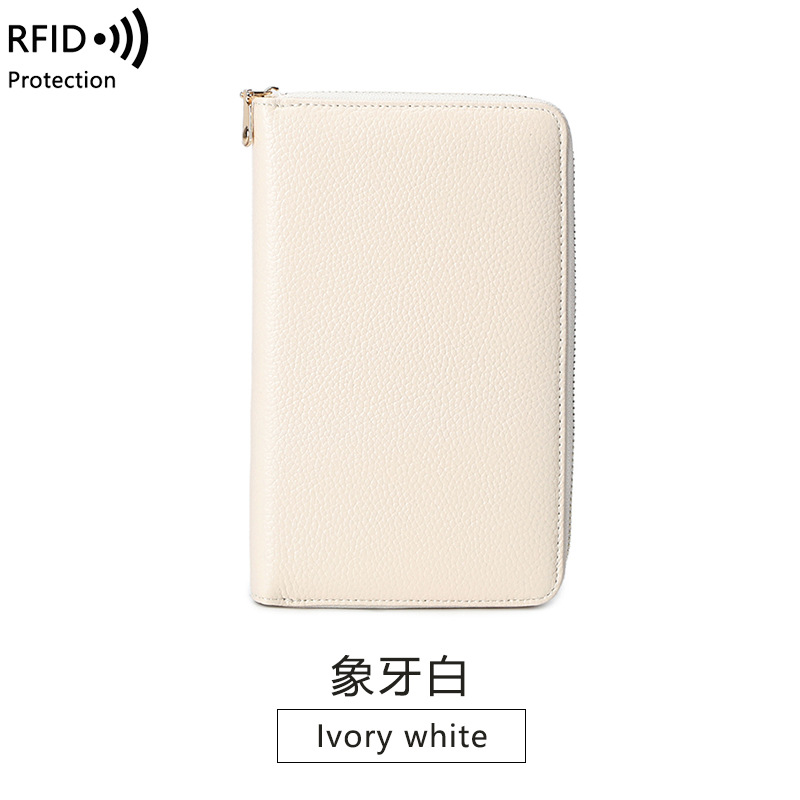 Picture of Wallet leather new RFID litchi pattern long Passbook bag multi-functional ID bag large capacity clutch