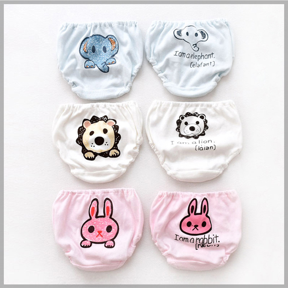 Japanese boys and girls 100 cotton triangle shorts baby bread cartoon loose children's underwear 4 Pack wholesale