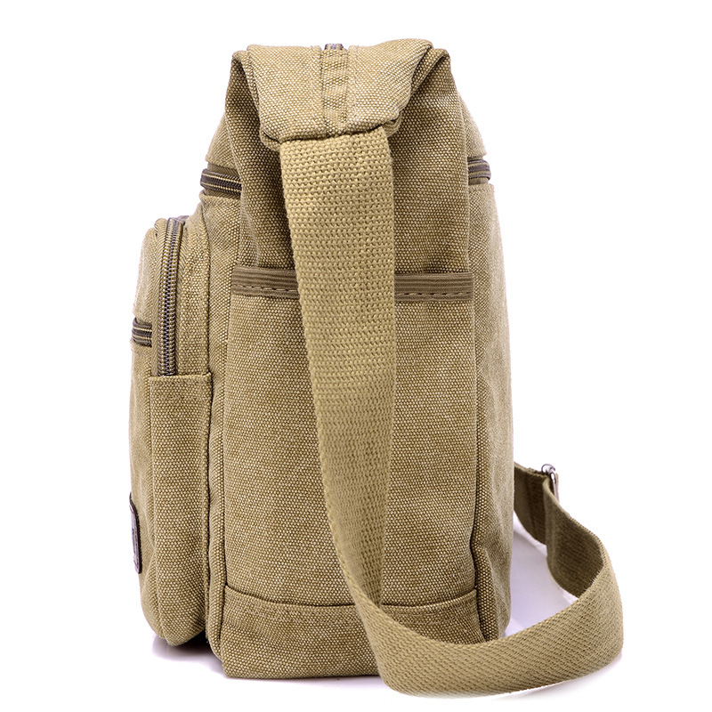 Picture of Canvas Bag Men's Shoulder Bag Casual Canvas Straddle Bag Student Satchel Multi-Layer Bag Factory Direct Printable