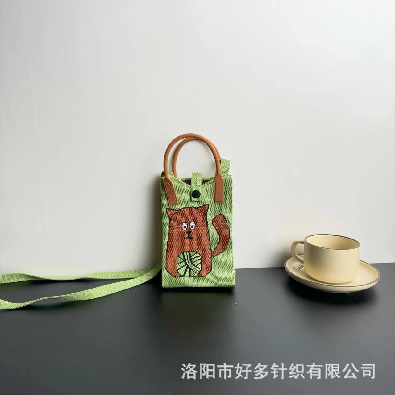 Picture of Advanced Sense Ins Mobile Phone Bag New Cartoon Knitted Bag Dopamine Niche All-match Crossbody Shoulder Bag Handbag