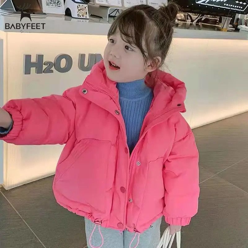 Little feet girls winter cotton-padded clothes children's clothing new fashion Korean version of thick top baby girl western style fleece-lined cotton-padded clothes