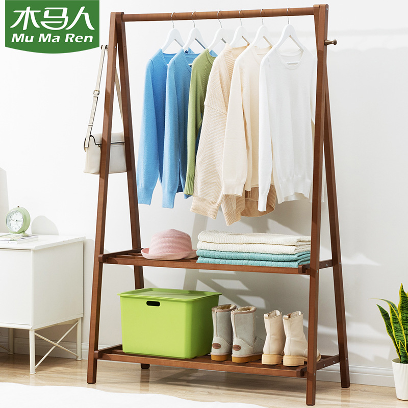 Picture of Coat Rack Floor Hanger Household Hanger Hanging Clothes Floor Rack Bedroom Vertical Simple Rack Hanger
