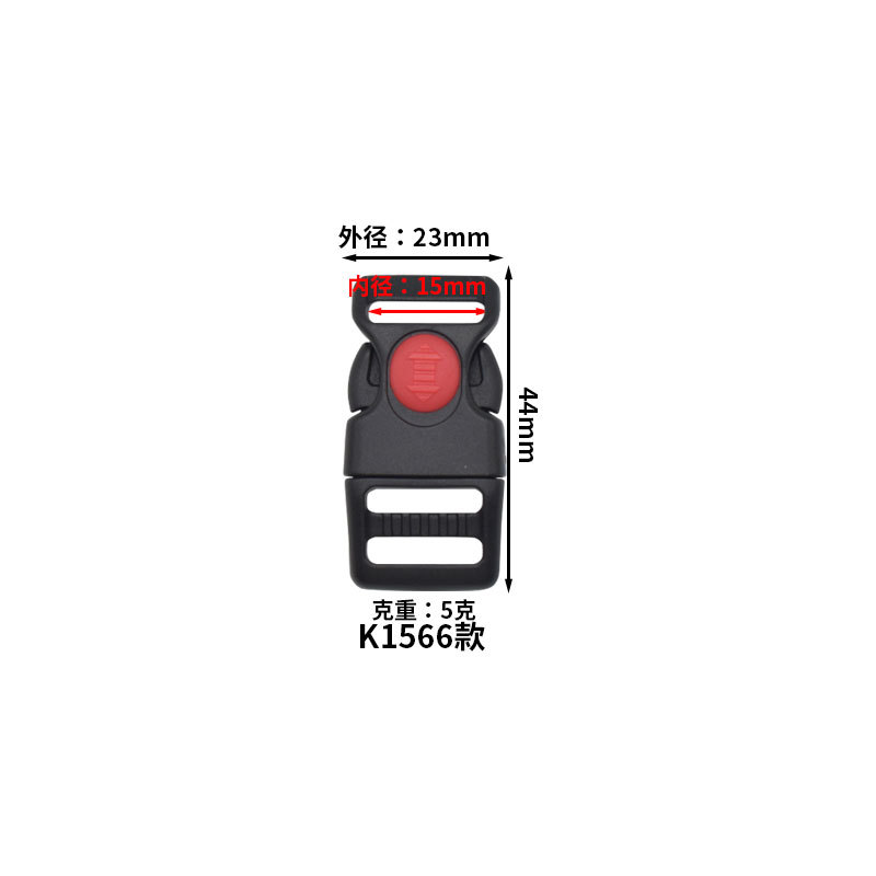 Picture of Factory direct plastic red dot buckle pet collar buckle thickened double safety with lock buckle plastic buckle