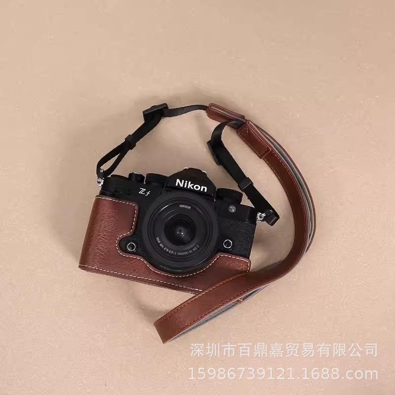 Picture of For Nikon ZF Leather Case Base ZF Micro Single Camera Bag Portable Retro Protective Case Single Shoulder Photography Bag