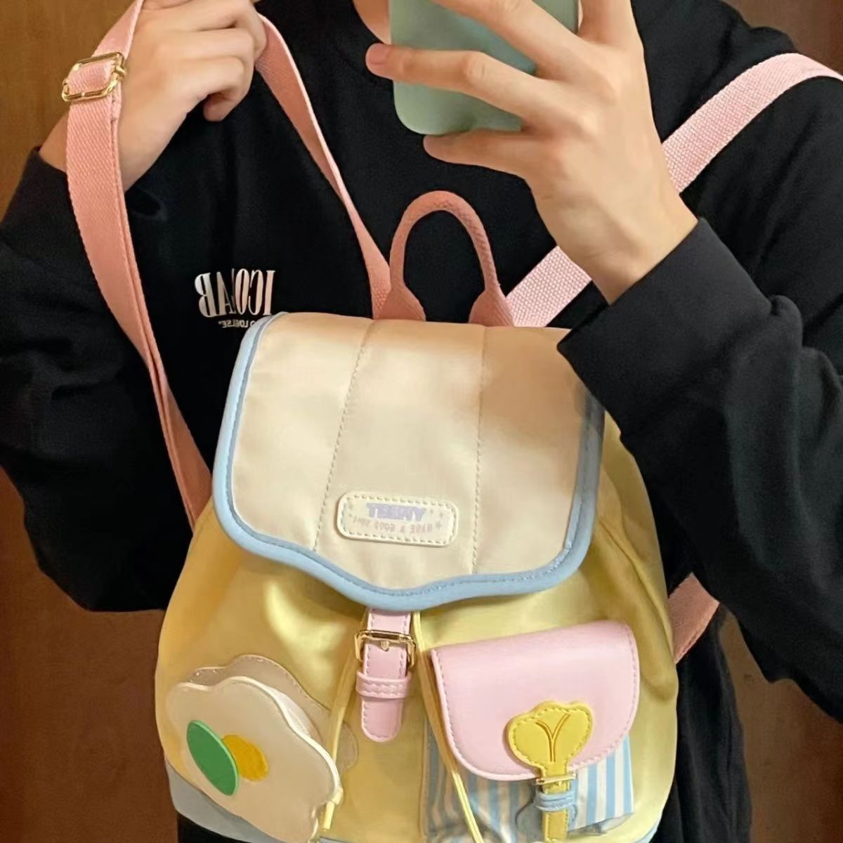 Picture of Cross-border wholesale mini backpack 2023 new Korean style color matching male and female student schoolbag fashion casual backpack fashion