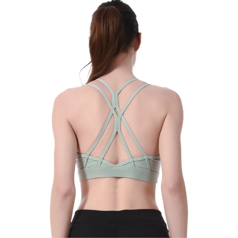 European and American Cross-Border Sports Bra Women's Shock-Proof Running Bra Beautiful Back Empty Fitness Yoga Wear Intimates Lulu