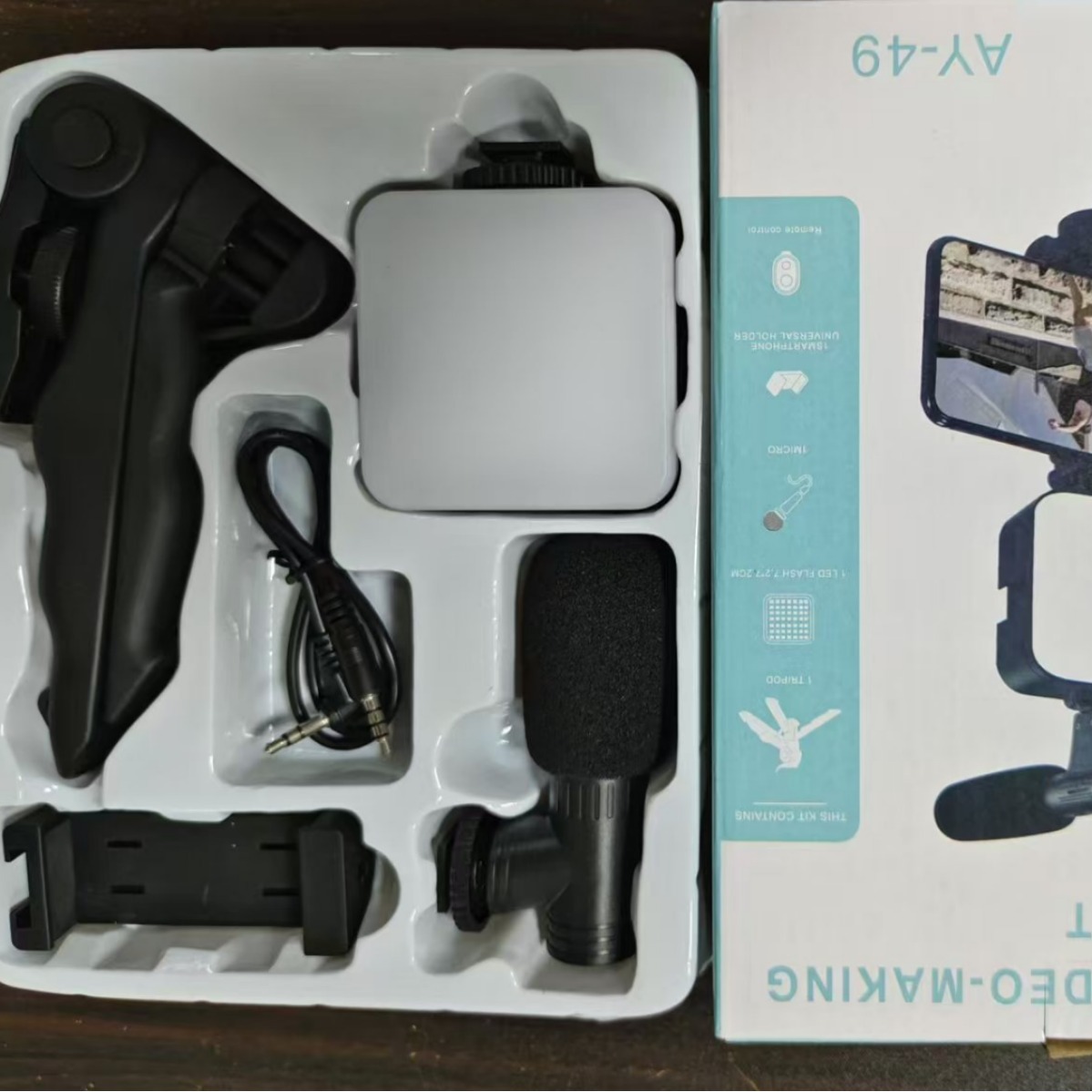 Picture of Cross-Border Fill Light Bracket Hot Sale Ay49 Single Button 49 Light Microphone Handheld Photography Desktop Live Broadcast Bracket