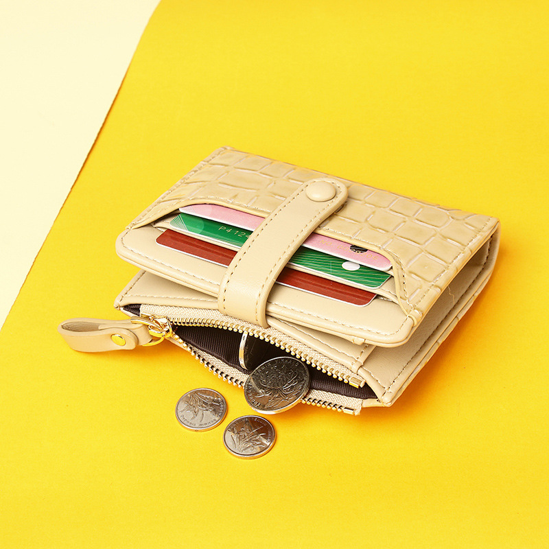 Picture of 2024 New Short Women's Wallet High-End Multi-Card Slot Multi-Function Card Holder Solid Color Stone Pattern Coin Purse Wallet Bag