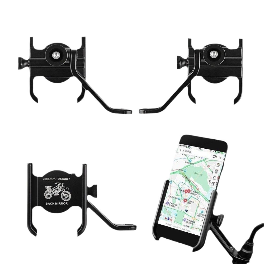 Picture of Motorcycle bicycle mobile phone bracket electric vehicle rearview mirror navigation aluminum alloy rotatable adjustable cross-border bracket