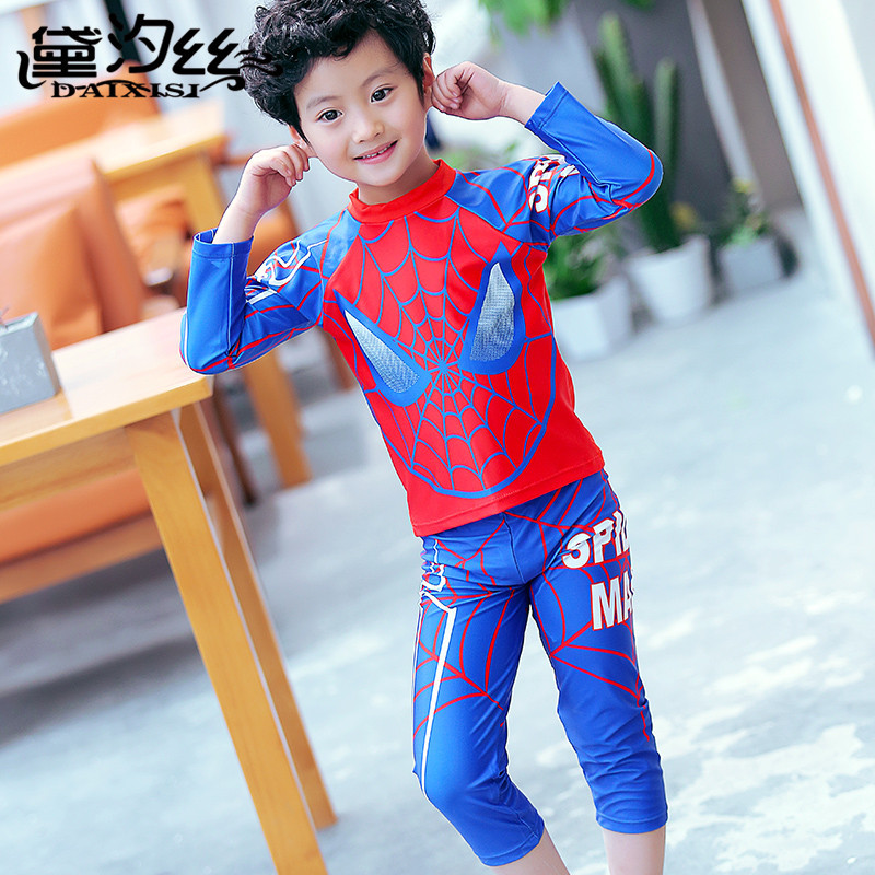 Picture of Swimwear Boys Juvenile Swimwear Sunscreen Quick-drying Children Snorkeling Surfing Long Sleeve Swimwear Boys Wholesale