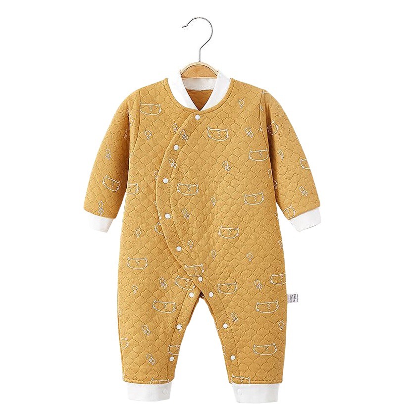 Baby Warm Jumpsuit Pure Cotton Quilted Romper Pajamas Boneless Suit Clothes Men and Women Baby Clothes Autumn and Winter Clothing