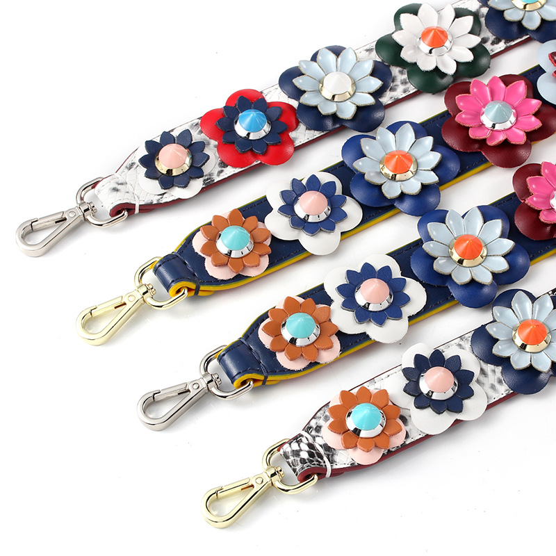 Picture of Mahuangshi MHS-E-2 Three-dimensional Flower Shoulder Strap Cowhide Wide Shoulder Strap Suitable for F Di Bag Replacement Strap Single Shoulder