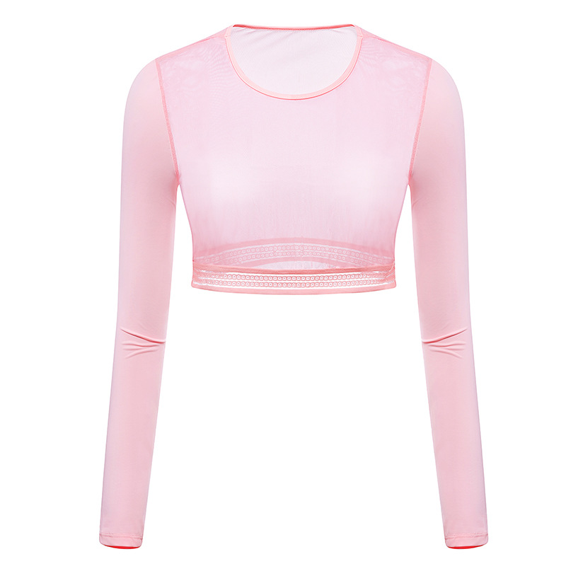Picture of Golf sun protection clothes women's UV protection sports ice silk sleeve bottoming shirt mesh thin shawl women's tights