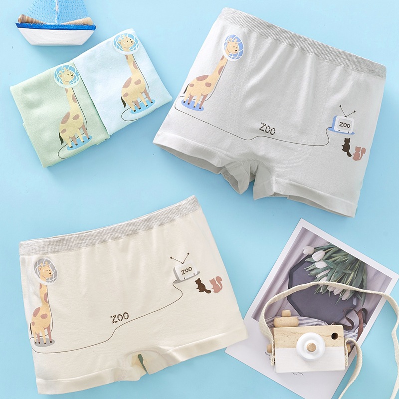 Picture of 5 Pack Seamless Pure Modé Cotton Large Children's Underwear Men's Tight Sai Cotton Boxer Shorts Little Boy Baby Children's Pants