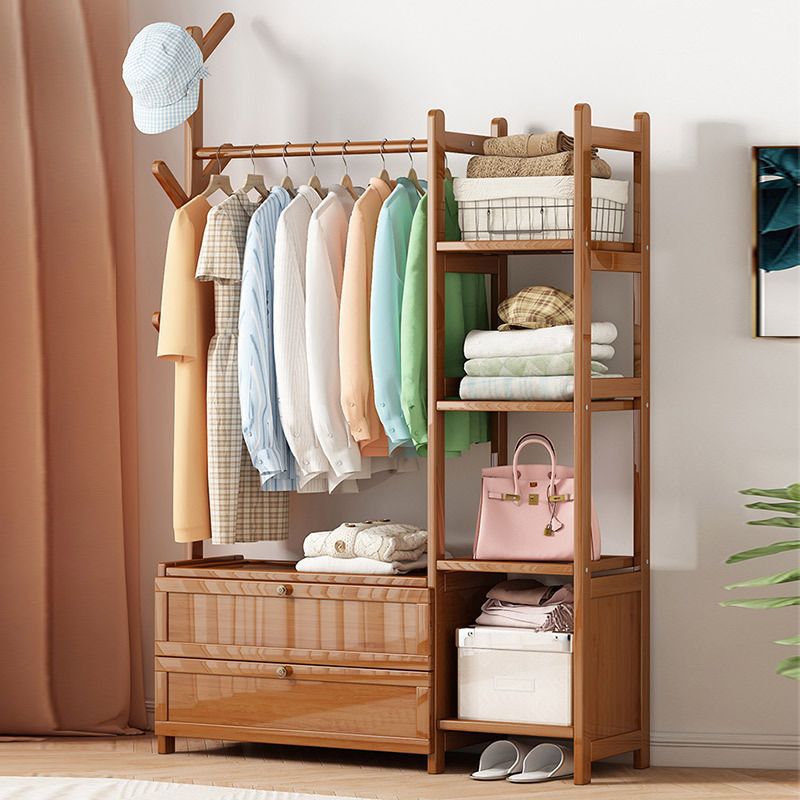 Picture of Coat rack floor vertical bedroom hanger household multi-functional storage rack room clothes hanger
