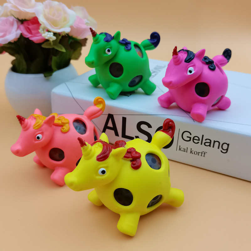 Cross-border Hot Selling Vent Dinosaur Egg Decompression Grape Ball Fear Trick Dragon Pinch Music Decompression Toy Soft Glue One-man Horse