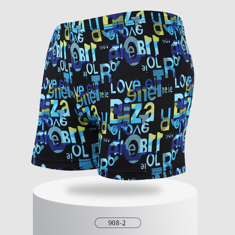 Picture of Explosions swimming trunks adult men's plus size anti-embarrassment boxer men's printing beach hot spring swimming trunks factory wholesale
