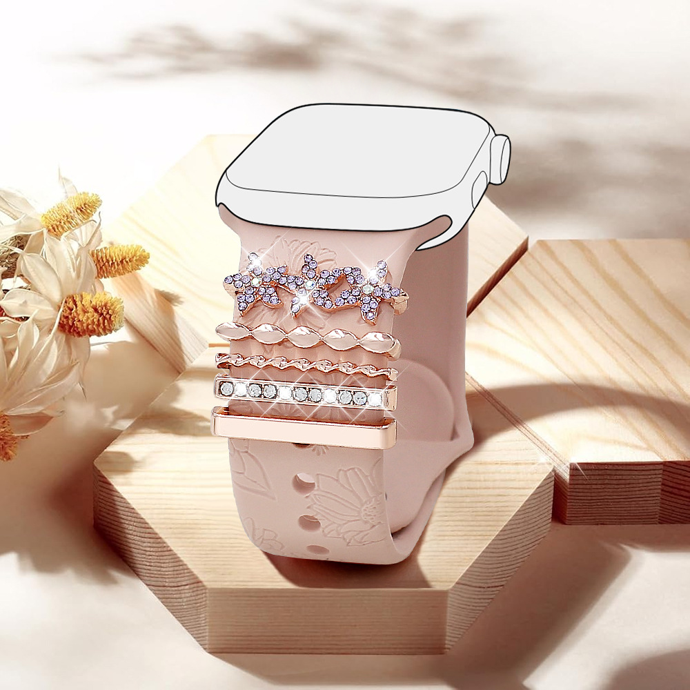 Picture of For Apple Watch Watch Apple Watch Universal Silicone Strap Diamond Dragonfly Love