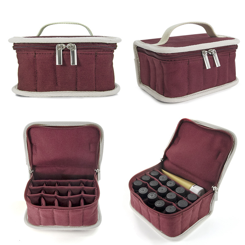 Picture of 16-Gig Portable Canvas Essential Oil Storage Bag Nail Polish Makeup Storage Box Dorrit Essential Oil Bag