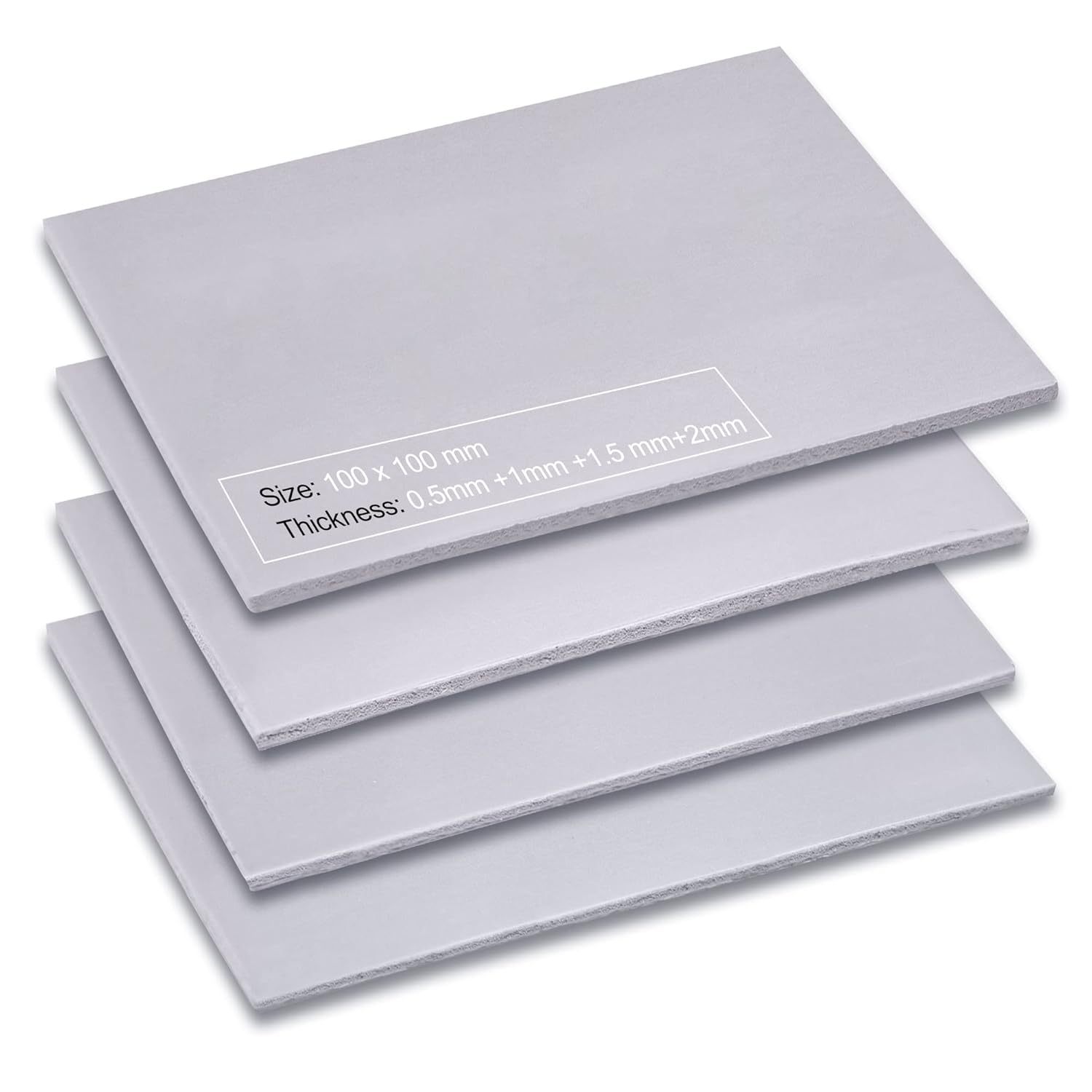 4-piece 13W/mK thermal pad 100 x 100mm 0.5mm 1mm 1.5mm 2mm silicone heat dissipation