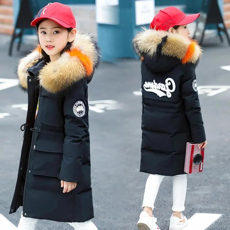 Picture of Girls' Cotton-padded Coat Mid-length Thickened Down Cotton-padded Coat Children's Cotton-padded Coat Children's Cotton-padded Coat Children's Winter Clothes Girls' Korean Style
