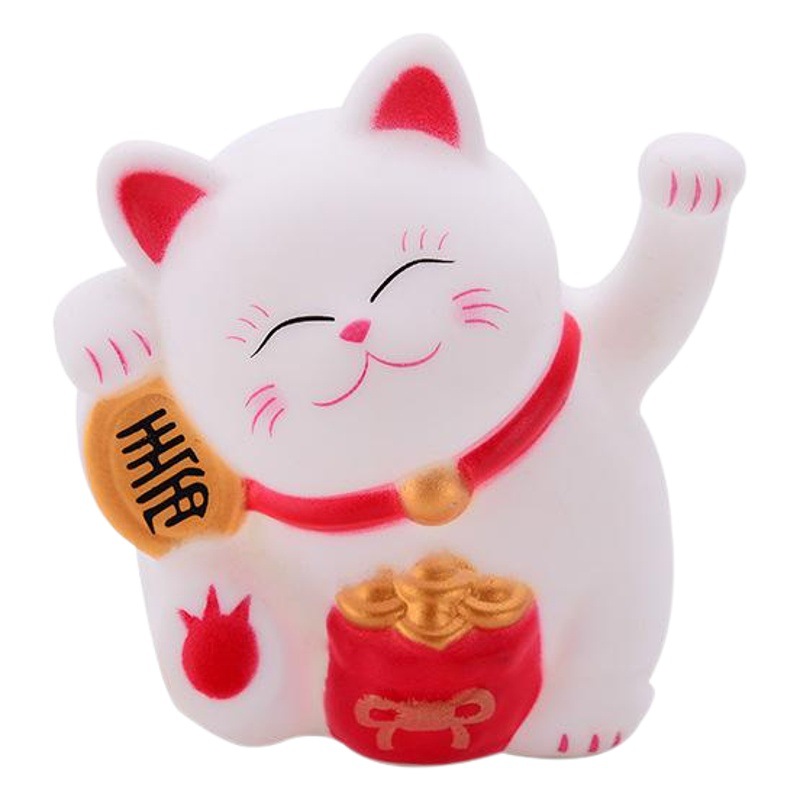 Jixin Vinyl Mini Beckoning Cat Cake Decoration Car Ornaments Keychain Pendant Doll Fortune Cat Fortune