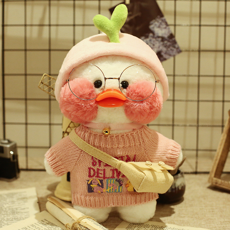 Picture of White ins Cyber Celebrity Hyaluronic Acid Duck Little Yellow Duck Plush Toy Hand Warming Pillow Doll Birthday Gift