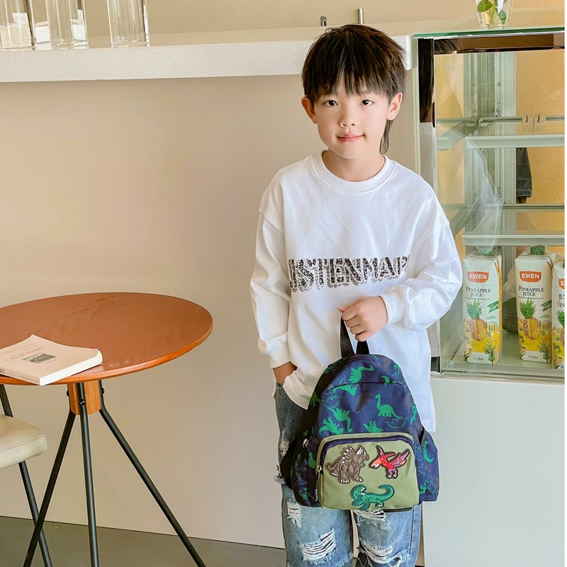 Picture of New Kindergarten Baby Bag Fashion Cartoon Little Dinosaur Boys and Girls Backpack for Going Out Casual Small Backpack for Women