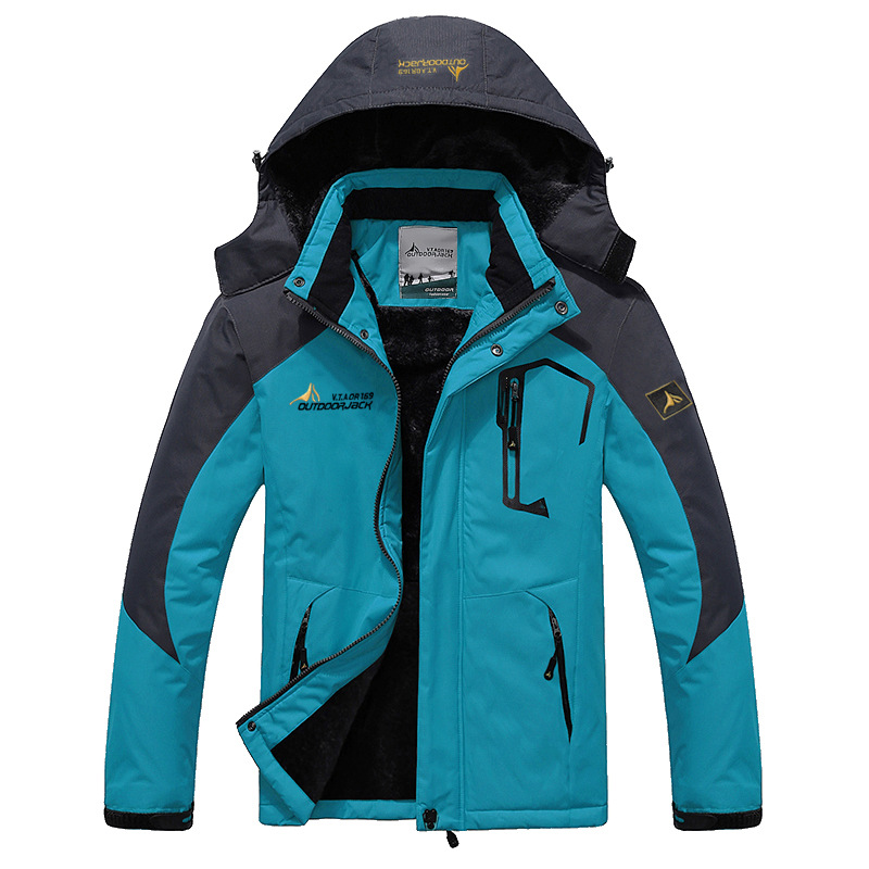 Picture of 2025 Amazon Wish Jacket Men's Outdoor Cycling Hooded Large Size Fleece-Lined Thickeneded Couple Windproof Warm Cotton