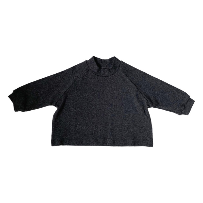 Gl-Kids K-Style of Autum New Kidsren's Back Letter Half Turtleneck Bottoming Shirt for Men and Women Knitted Long-Sleeved T-Shirt