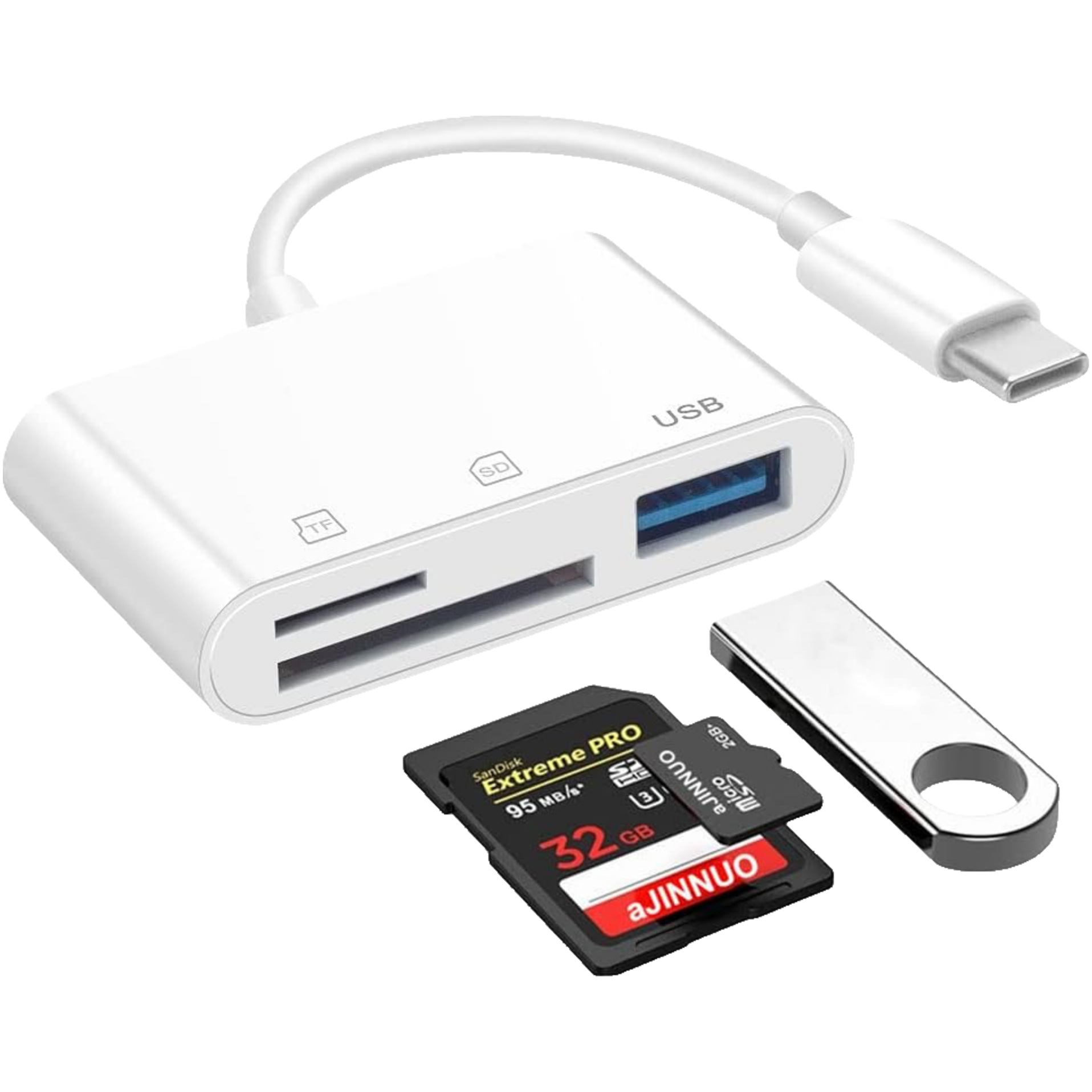 Picture of For Apple Huawei Type-c Mobile Phone Computer Metal Card Reader Multi-function SD Card U Disk TF Card Reader