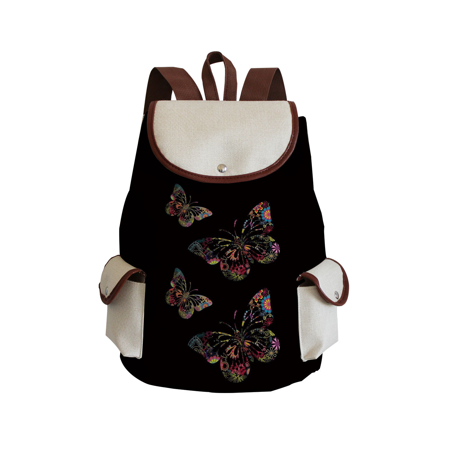 Picture of Cross-border Style Butterfly Printed Backpack ins Style Large Capacity Women's Multifunctional Backpack Portable Student Schoolbag