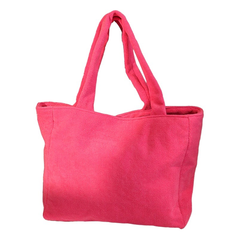 2024 Terry Cloth Cosmetic Bag Autumn and Winter High-End Niche Large-Capacity Satchel Handheld Tote Bag Starting from One Piece